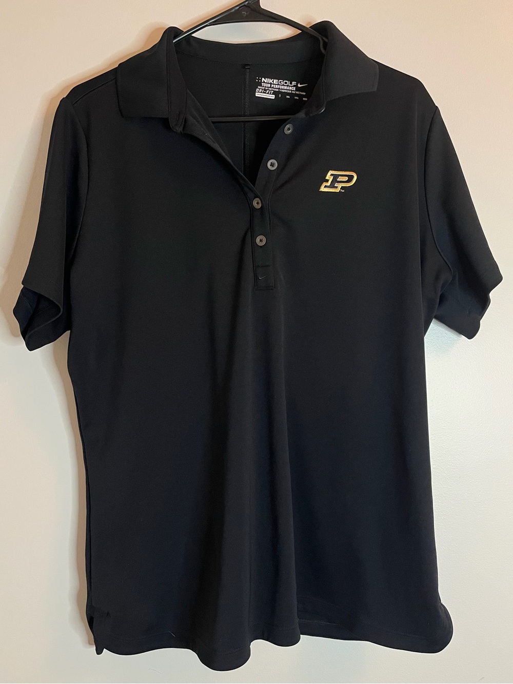 Nike Golf Performance Purdue Boilermakers Dri-Fit Polo Shirt Black Women 2XL XXL